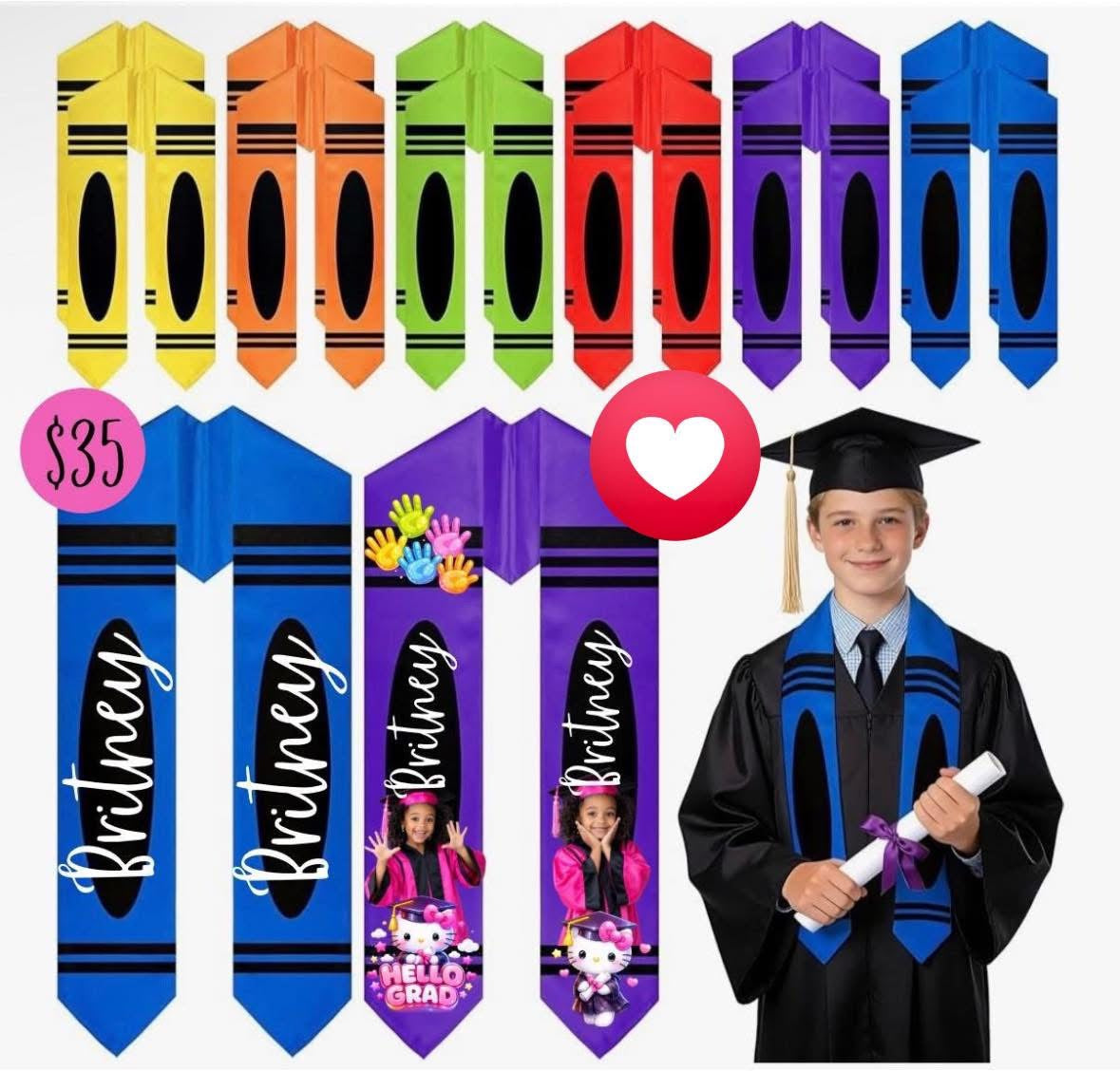 Kids Graduation sashes customized