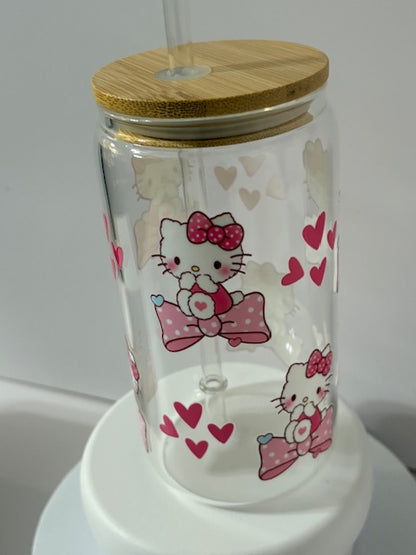 Hello Kitty Pink Bow Custom Cup