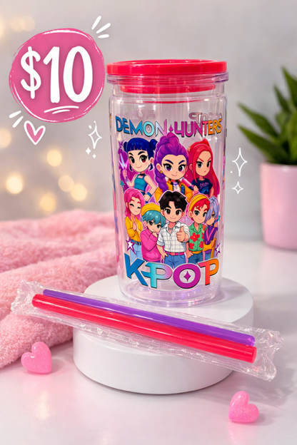 Kpop Demon Huntrix Cup 16oz ( Plastic) Kid Friendly
